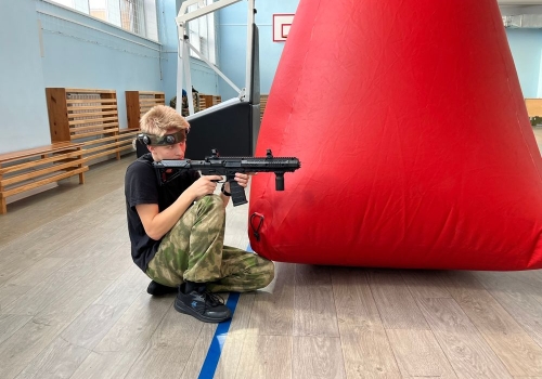 Тренировка с юными патриотами